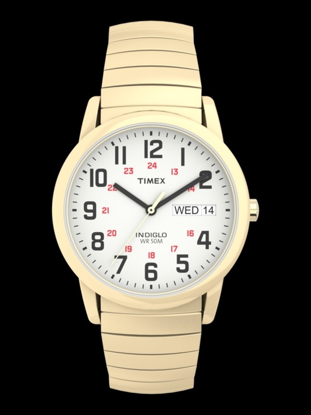Timex Cream Dial Day-Date Easy-Read Watch with Cream Band